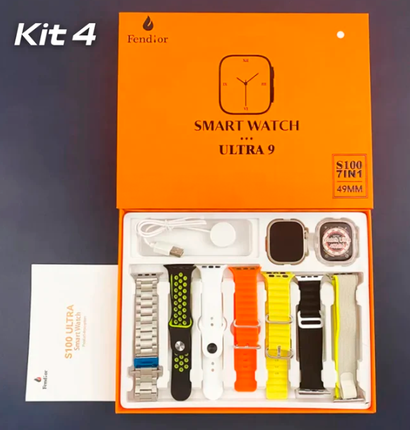 SmartWatch - Série 9 Ultra™ [Kit: 7 Pulseiras + Case]