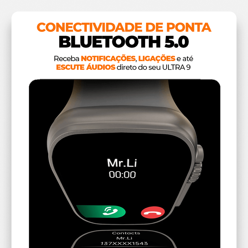 SmartWatch - Série 9 Ultra™ [Kit: 7 Pulseiras + Case]