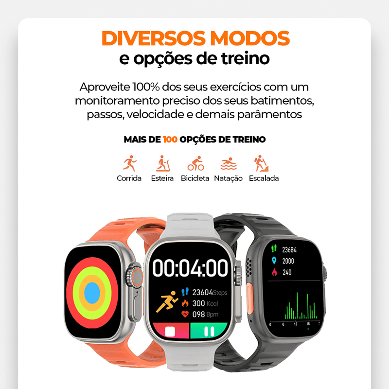 SmartWatch - Série 9 Ultra™ [Kit: 7 Pulseiras + Case]