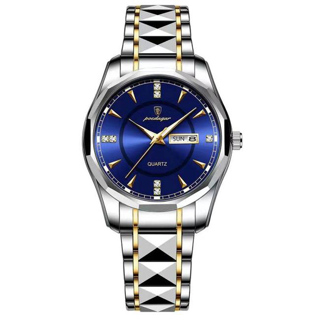 POEDAGAR 2022 Nova Moda Relógio Masculino Tungstênio Aço Top Marca impermeável Calendário Luminoso Masculino relógio de luxo de quartzo